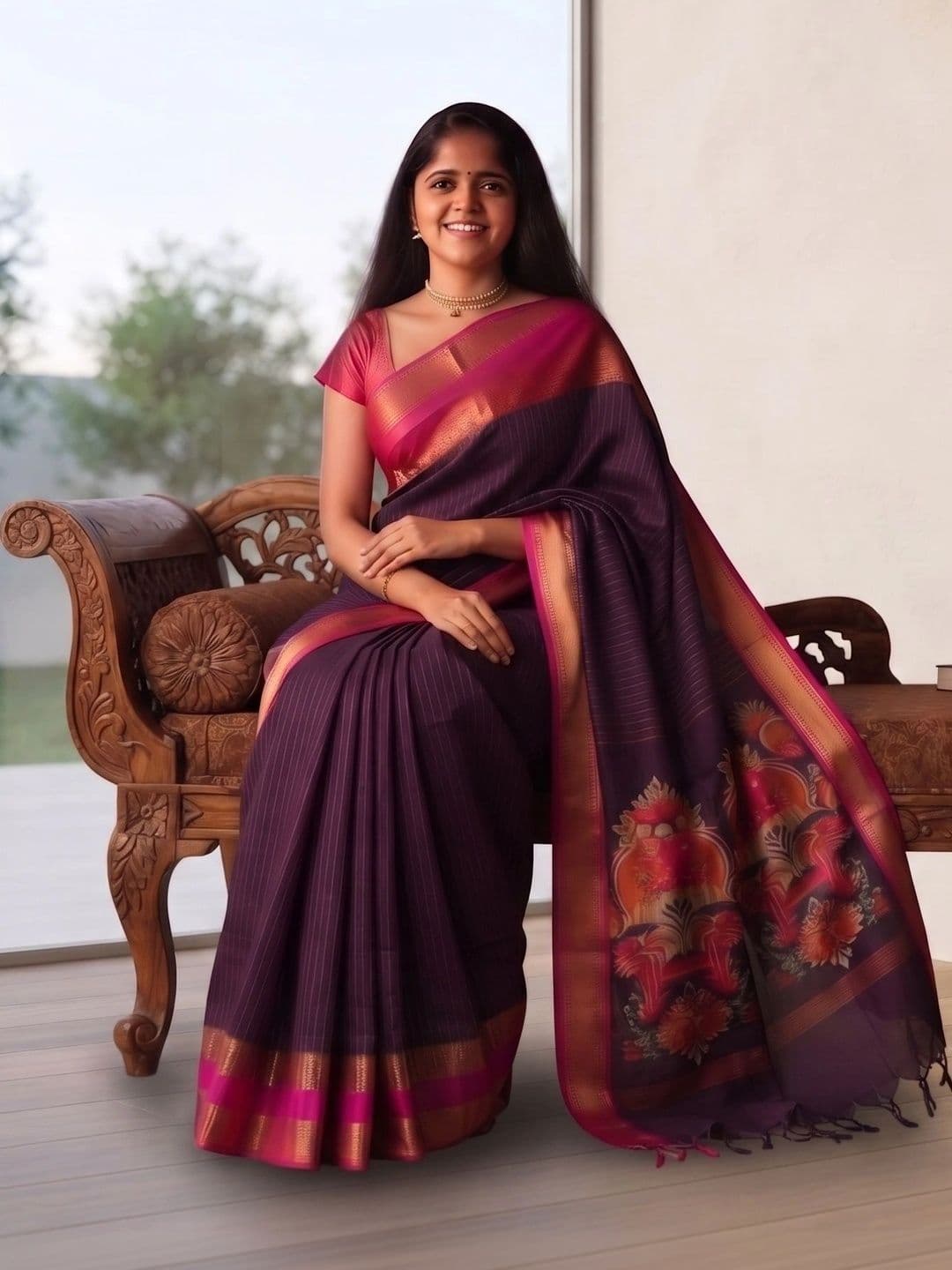 FASHIONIZO Woven Design Zari Art Silk Banarasi Saree thumbnail 5