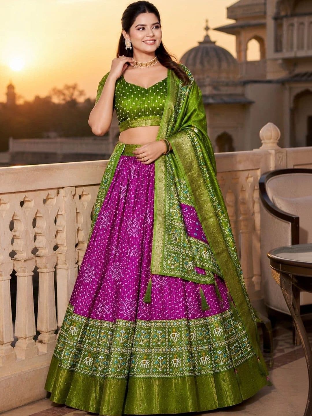 House of Pataudi Semi-Stitched Lehenga & Unstitched Blouse Taping thumbnail 2