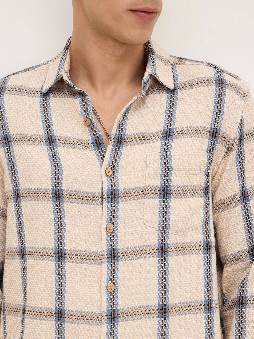 VASTRADO Men Classic Slim Fit Checked Casual Shirt thumbnail 5