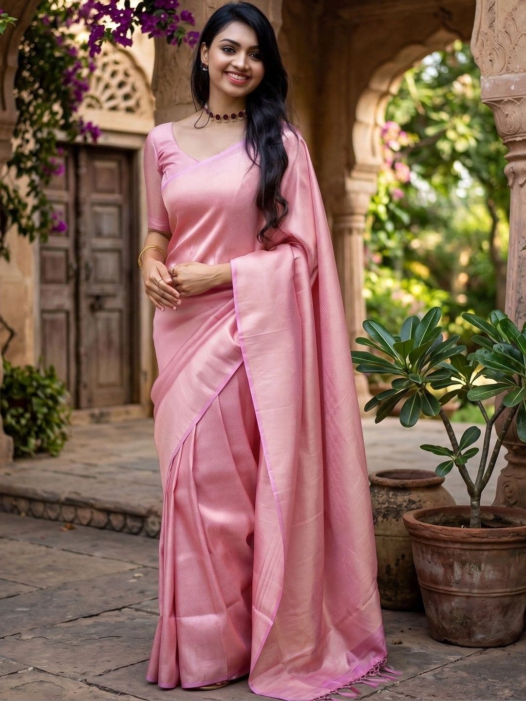 AAVEE Woven Design Zari Art Silk Banarasi Saree - view 1
