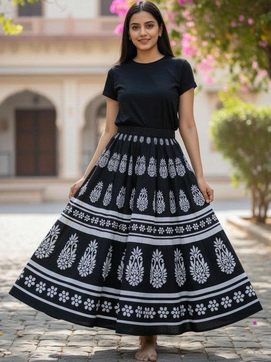Cot'N Soft Women Pure Cotton Cotton Cambric Paisley Maxi Flared Skirt - view 1