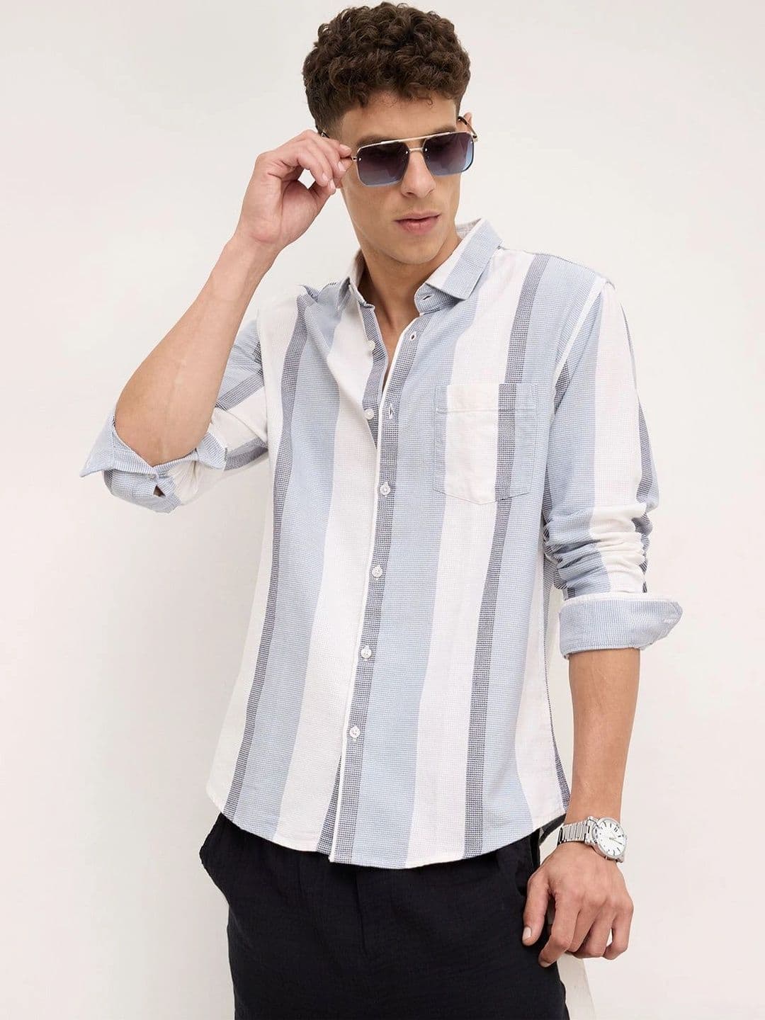 VASTRADO Men Classic Slim Fit Striped Casual Shirt - view 1