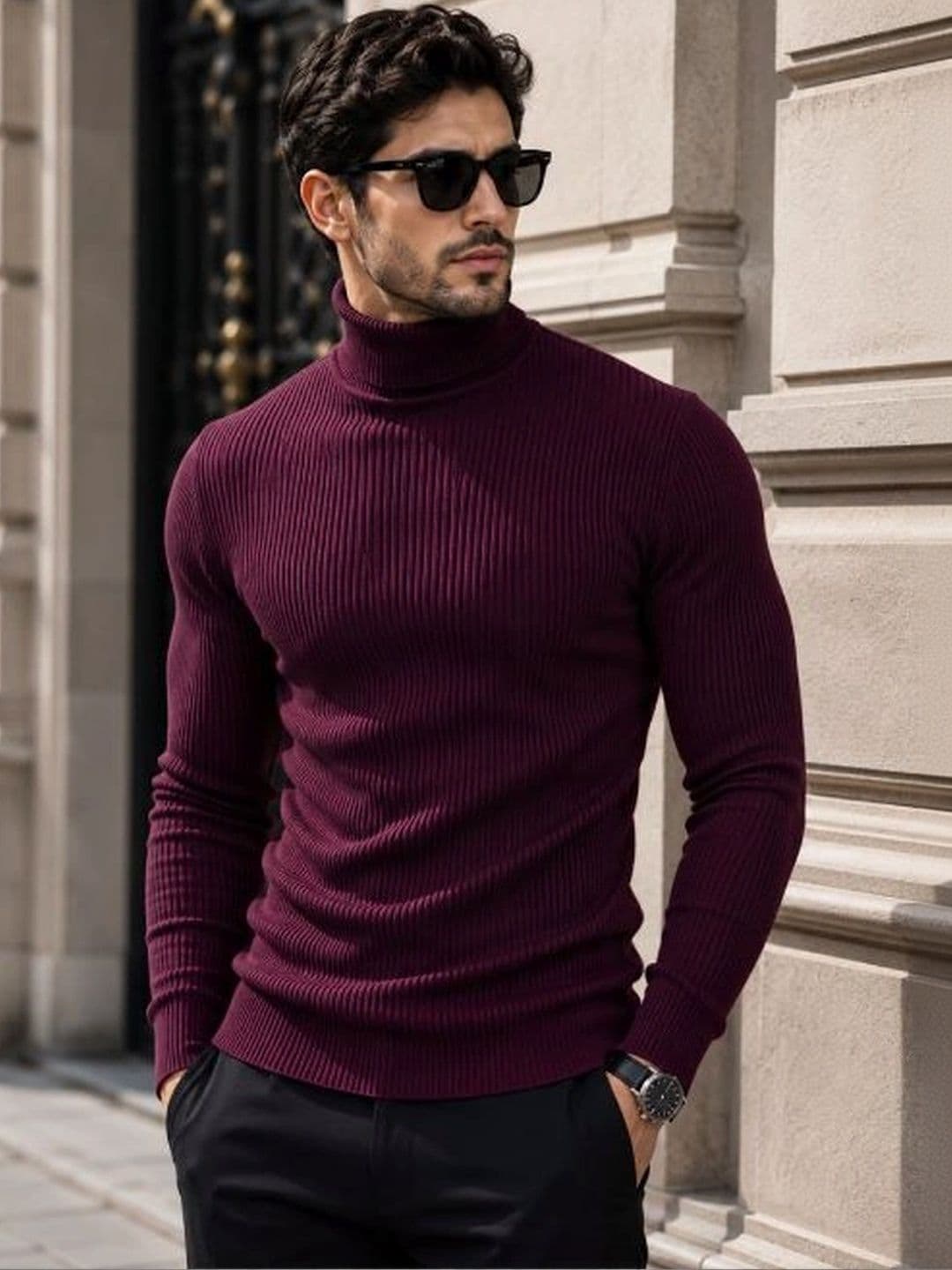 Badlook Men Ribbed Woollen Pullover - view 1