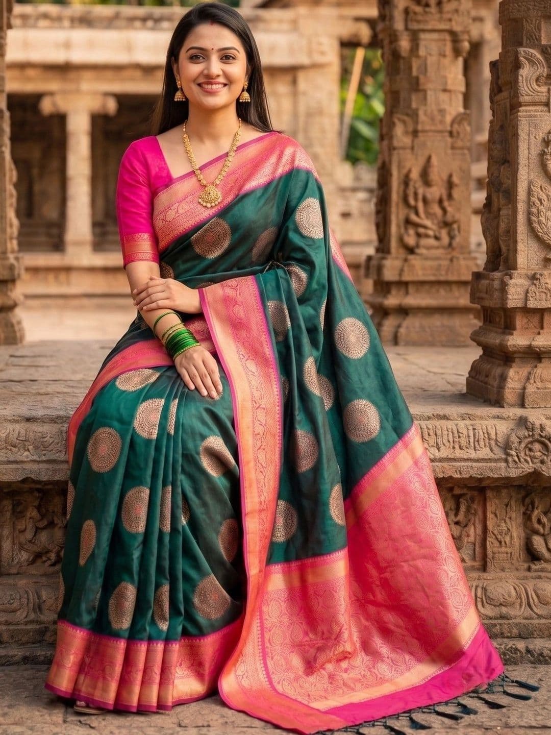 AAVEE Woven Design Zari Art Silk Banarasi Saree thumbnail 2