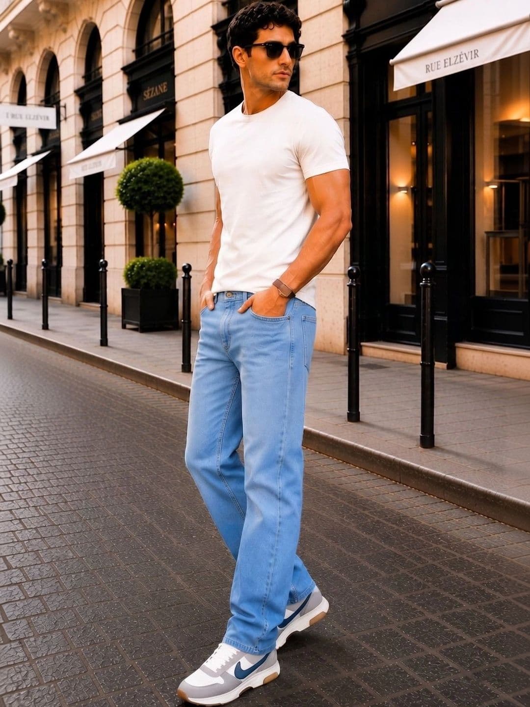 zayla Men Jean Regular Fit Mid-Rise Light Fade Stretchable Jeans thumbnail 2