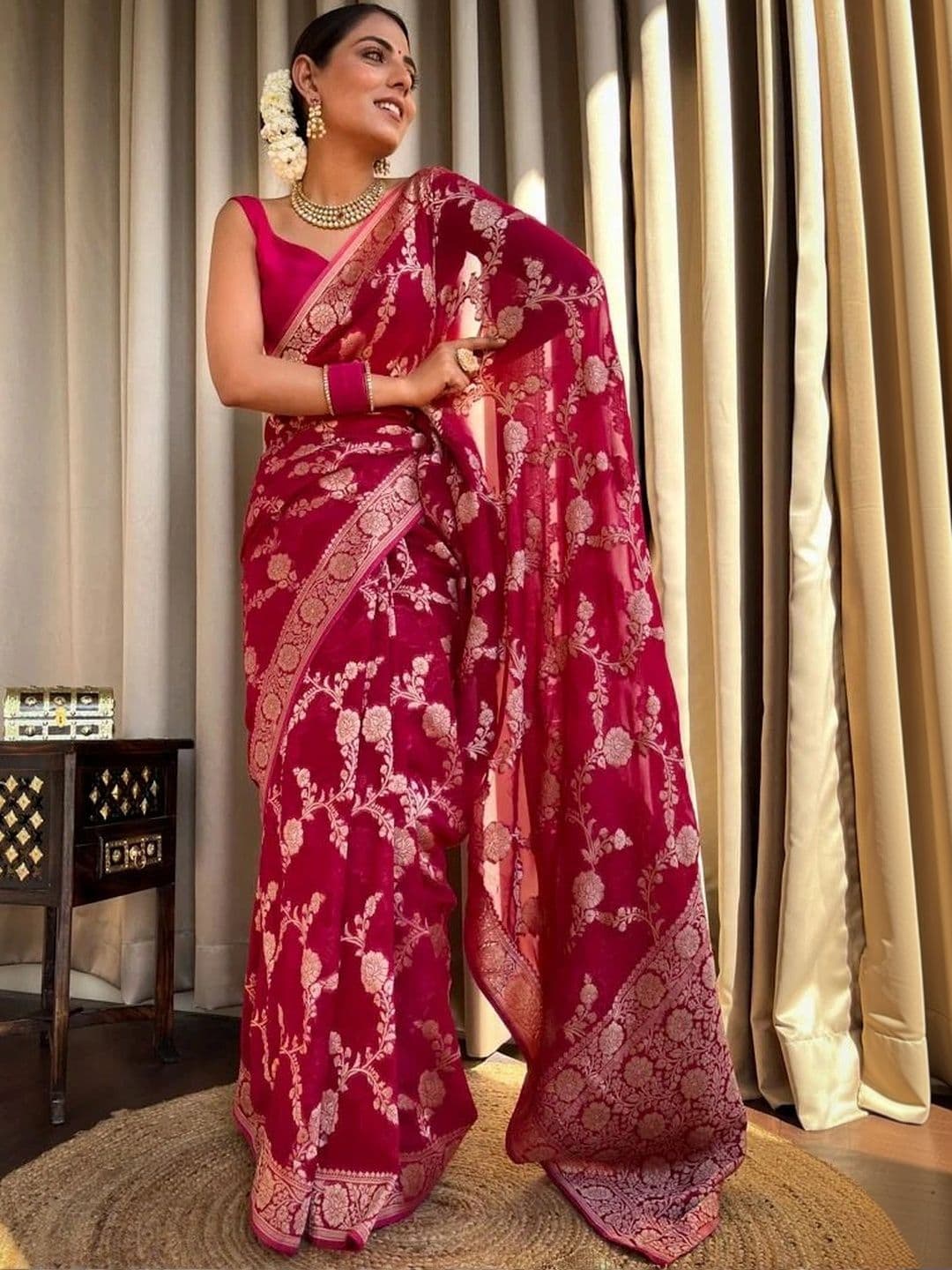 revika Woven Design Zari Art Silk Designer Kanjeevaram Saree - view 1