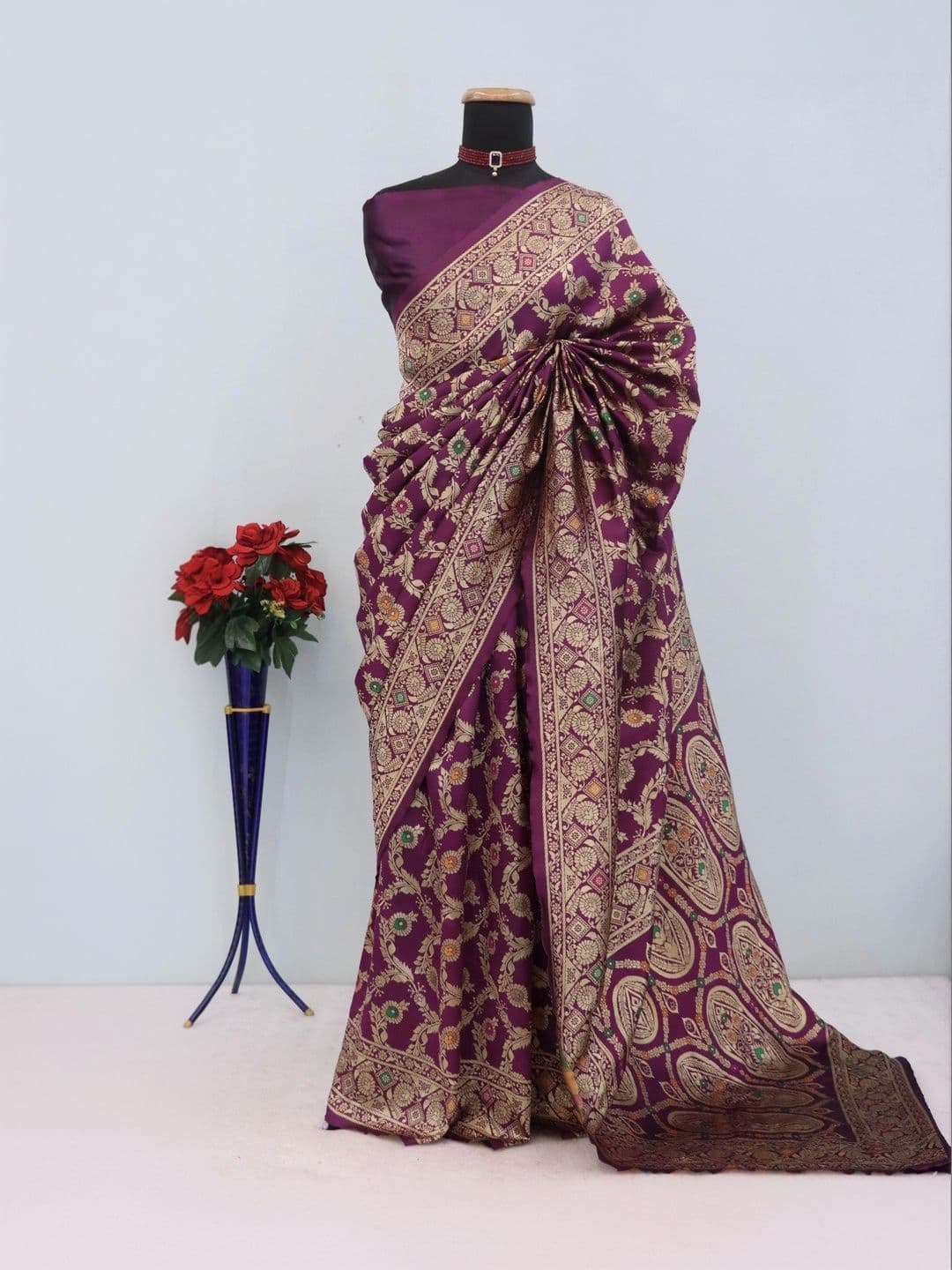 Peachmode Woven Design Zari Art Silk Handloom Banarasi Saree - view 1