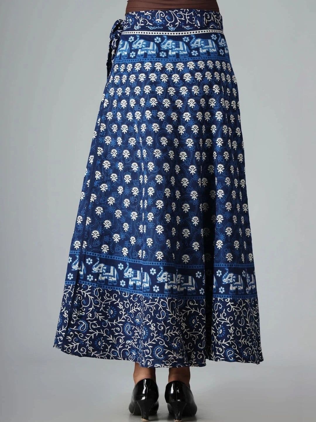 HIMCARE Women Cotton Cambric Paisley Maxi Wrap Skirt thumbnail 4