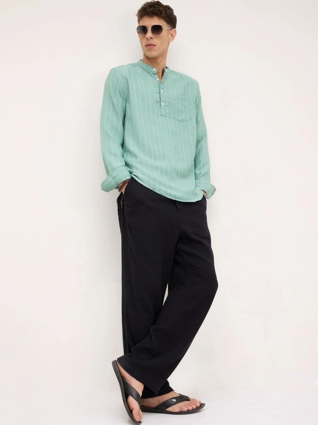 VASTRADO Men Striped Kurta thumbnail 6