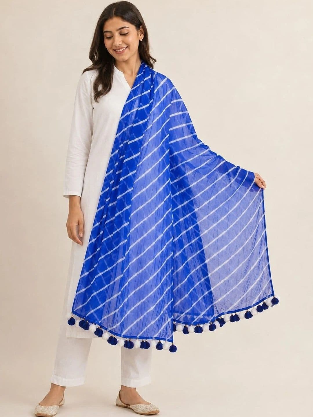 SAHINA DUPATTA Printed Leheriya Dupatta thumbnail 3