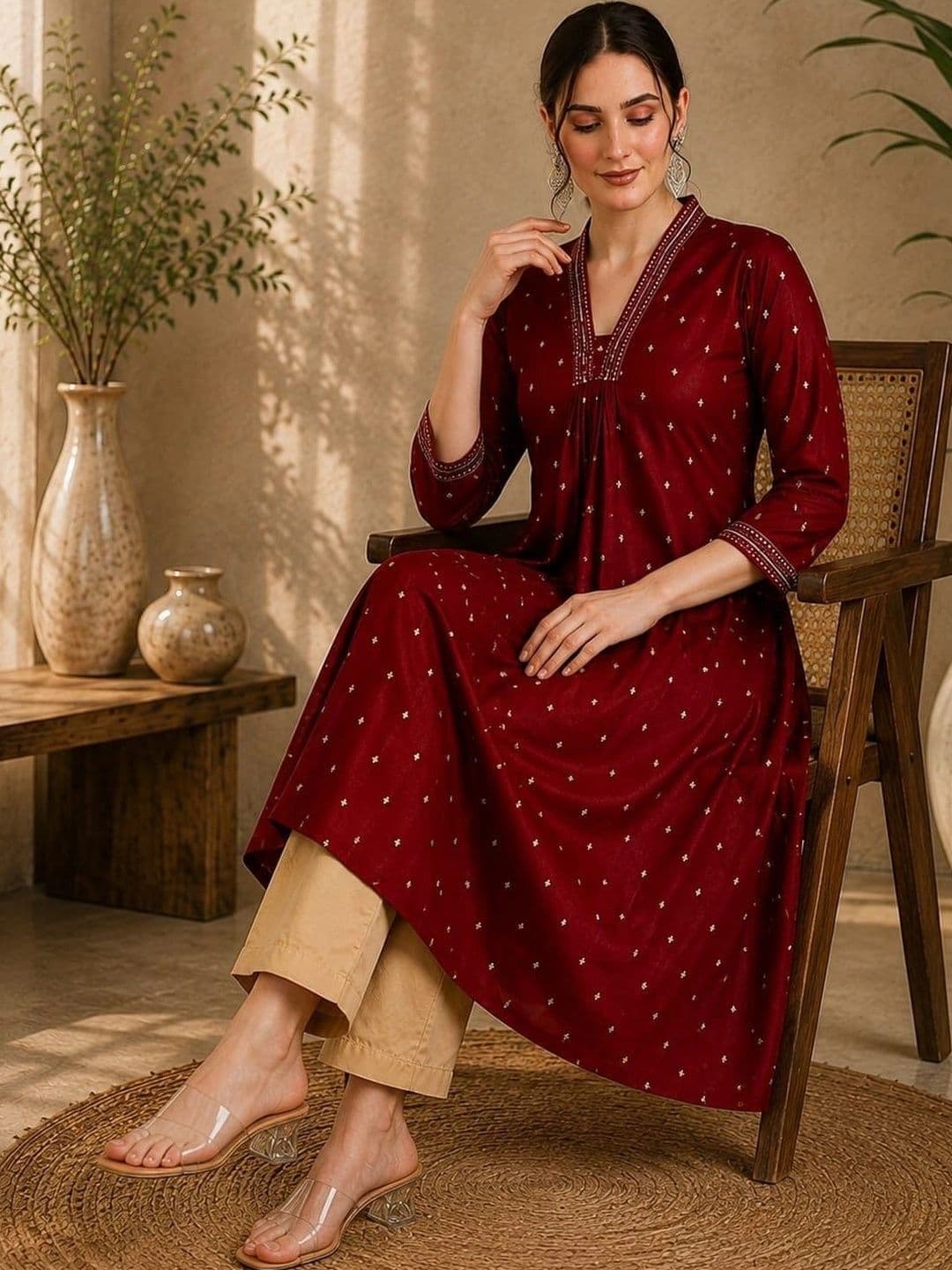 KRF FAB Women Embellished Thread Work Anarkali Kurta thumbnail 3