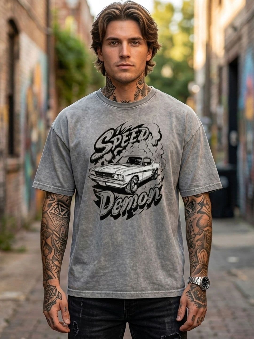 BAESD Men Printed Drop-Shoulder Sleeves T-shirt - view 1