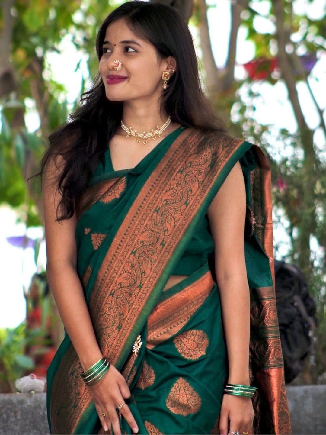 revika Woven Design Zari Art Silk Designer Kanjeevaram Saree thumbnail 5