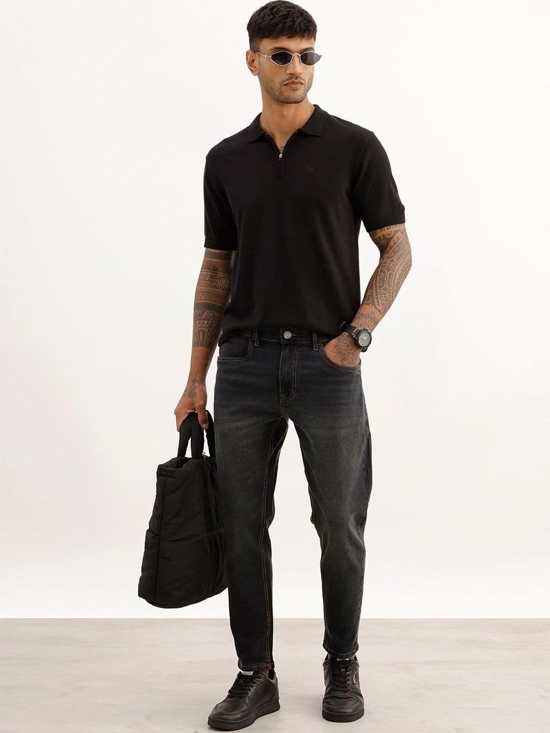 WROGN Men Skinny Fit Mid-Rise Light Fade Stretchable Jeans thumbnail 3