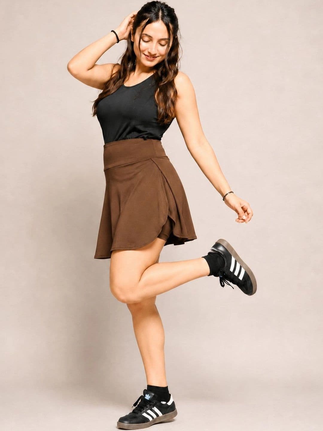 TEEFLIPS Women Side Slit Mini Flared Skirt thumbnail 2