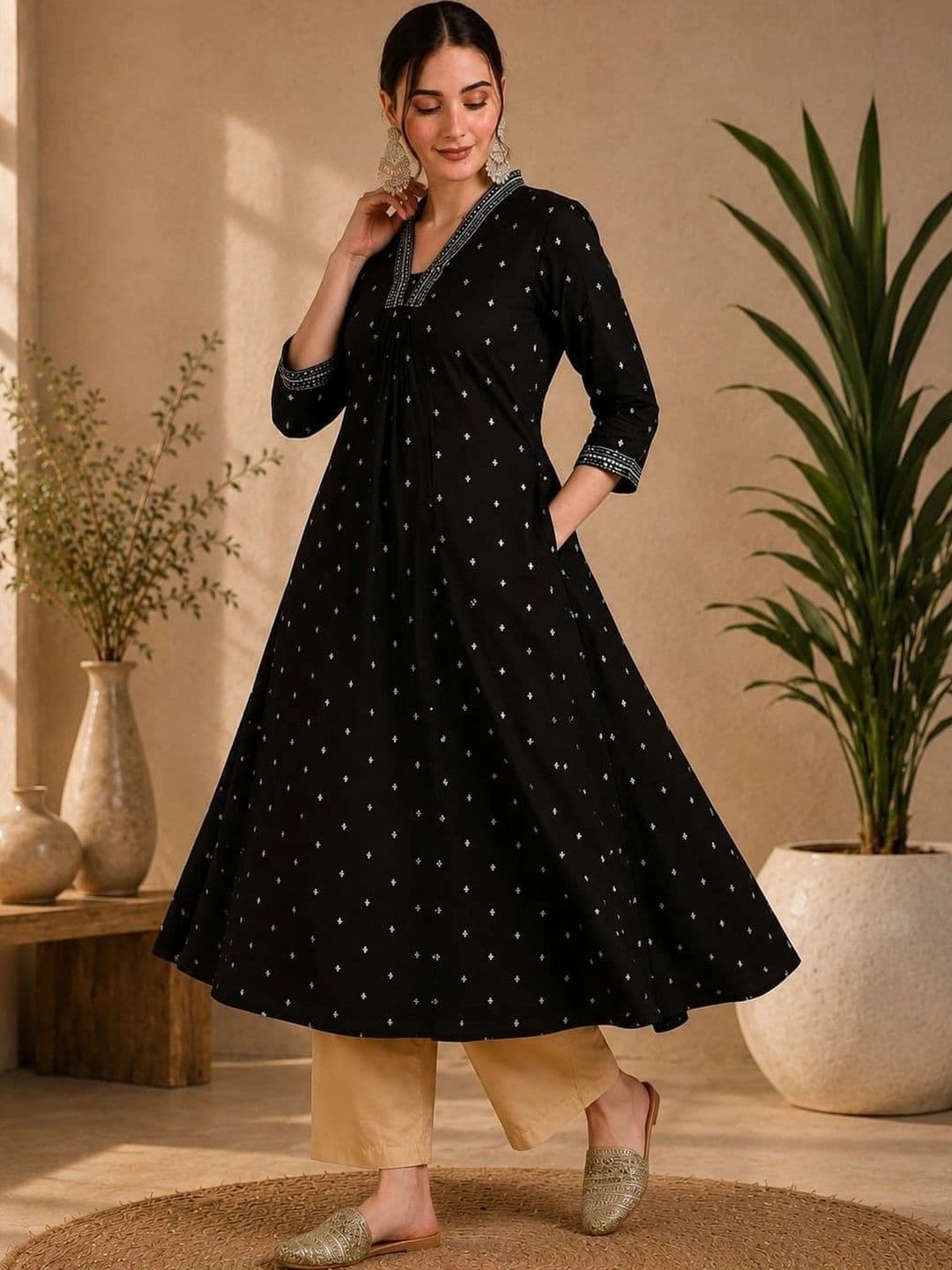 KRF FAB Women Ethnic Motifs Embroidered Thread Work Kurta thumbnail 3
