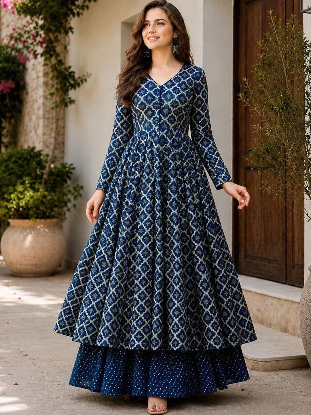 Mogra Designs Women Ethnic Motifs Printed Empire Kurta with Palazzos & With Dupatta thumbnail 6