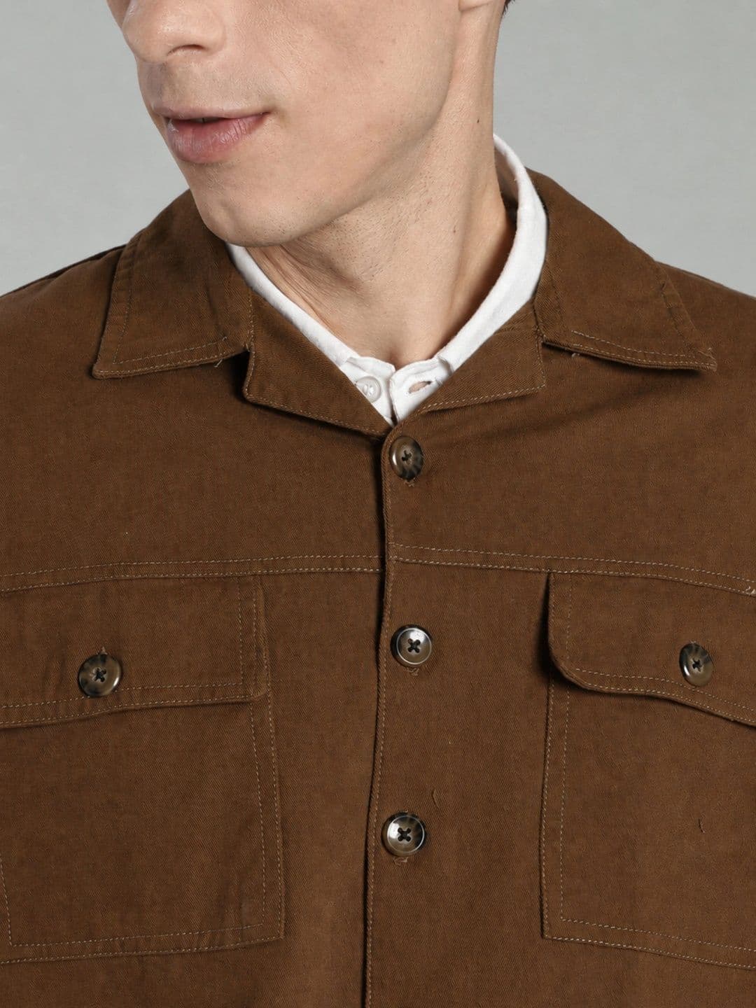 7TH LEGION Men Relaxed Fit Solid Casual Shirt thumbnail 6