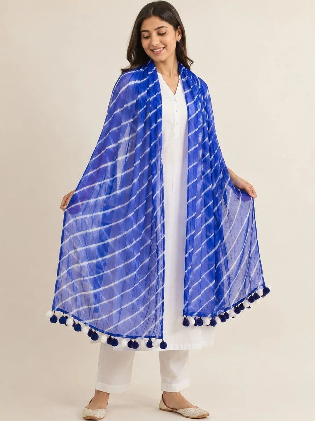 SAHINA DUPATTA Printed Leheriya Dupatta - view 1