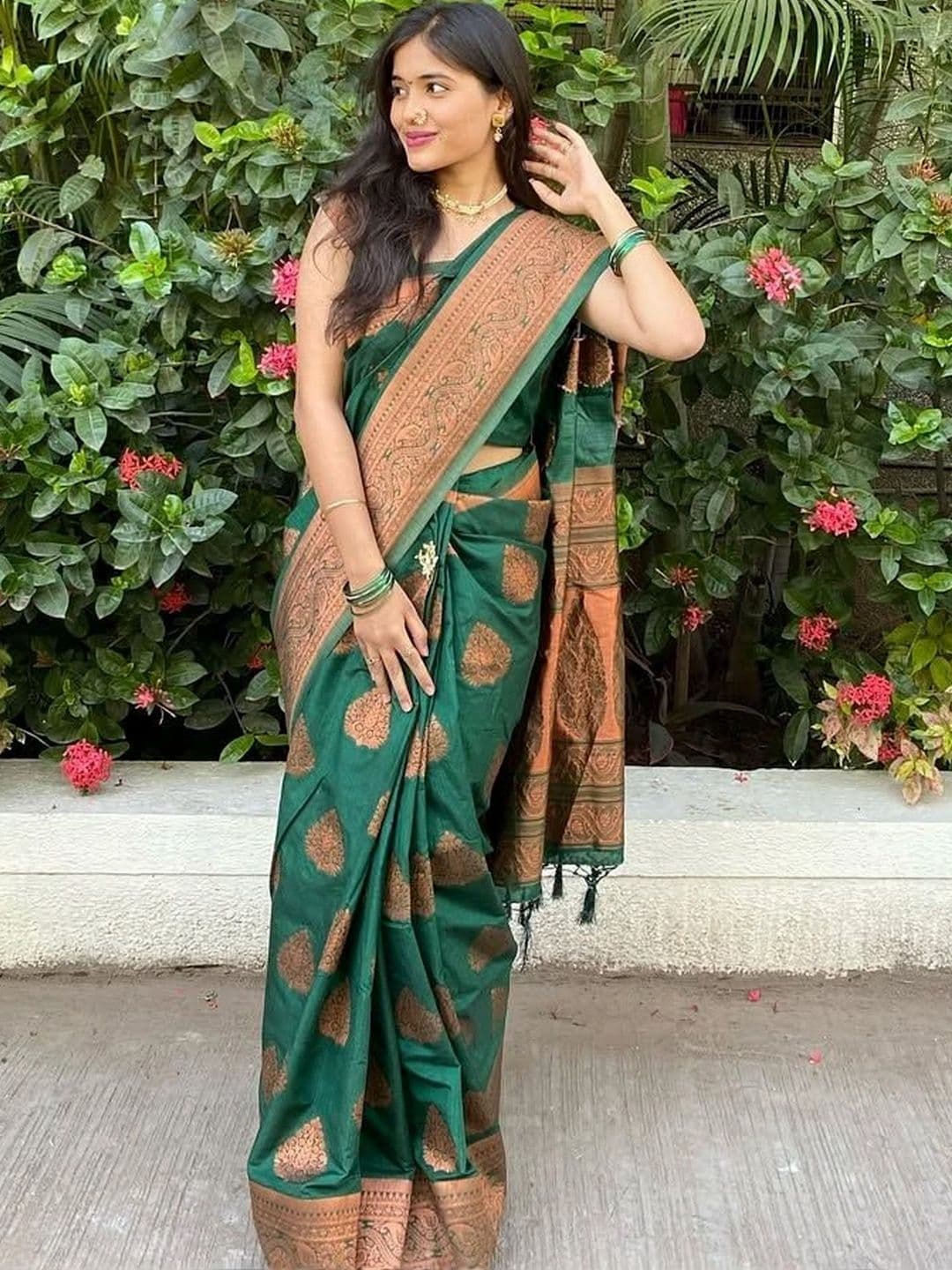 revika Woven Design Zari Art Silk Designer Kanjeevaram Saree - view 1