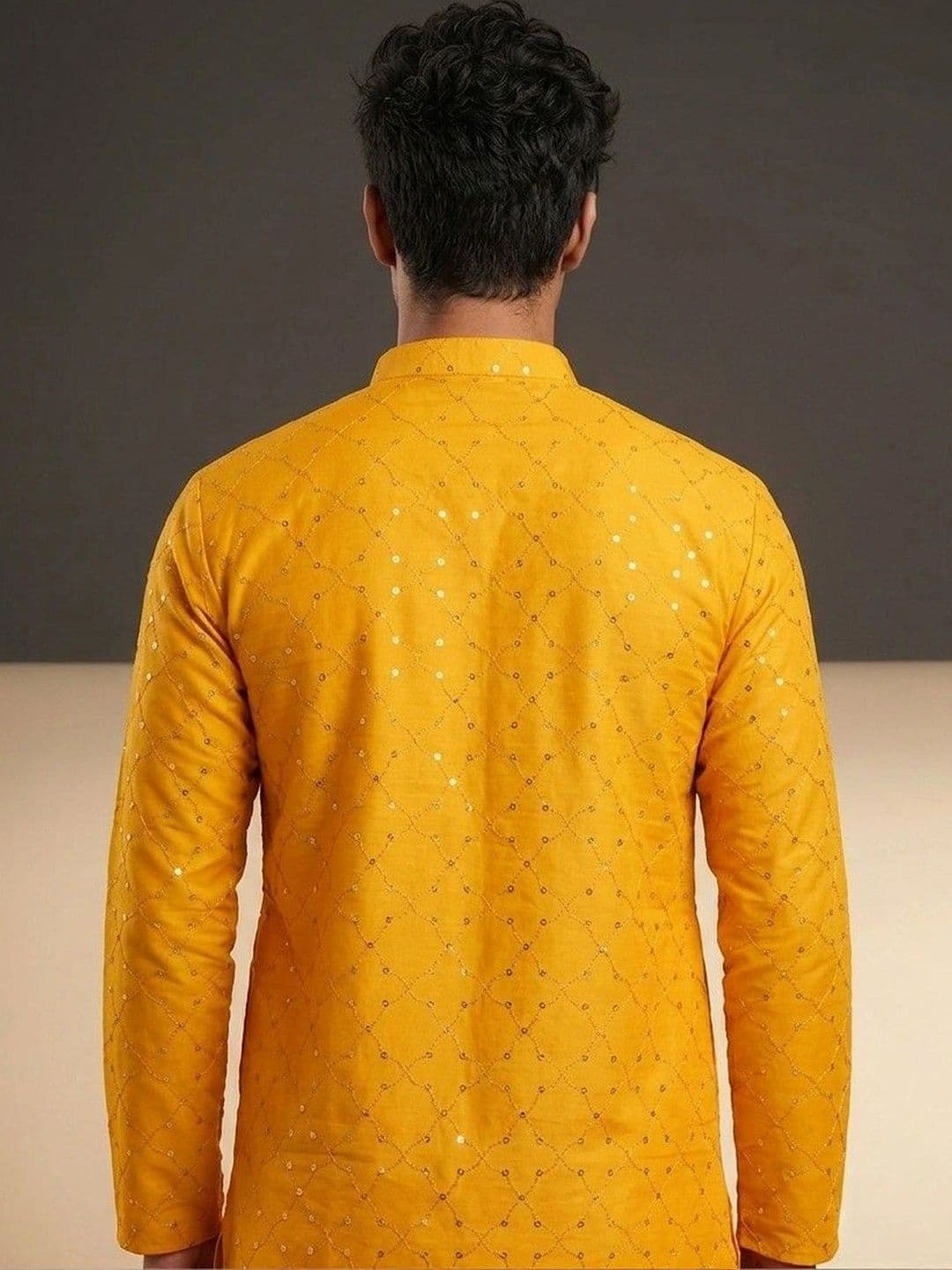 Rajkuwar Men Ethnic Motifs Embellished Sequinned Kurta thumbnail 2
