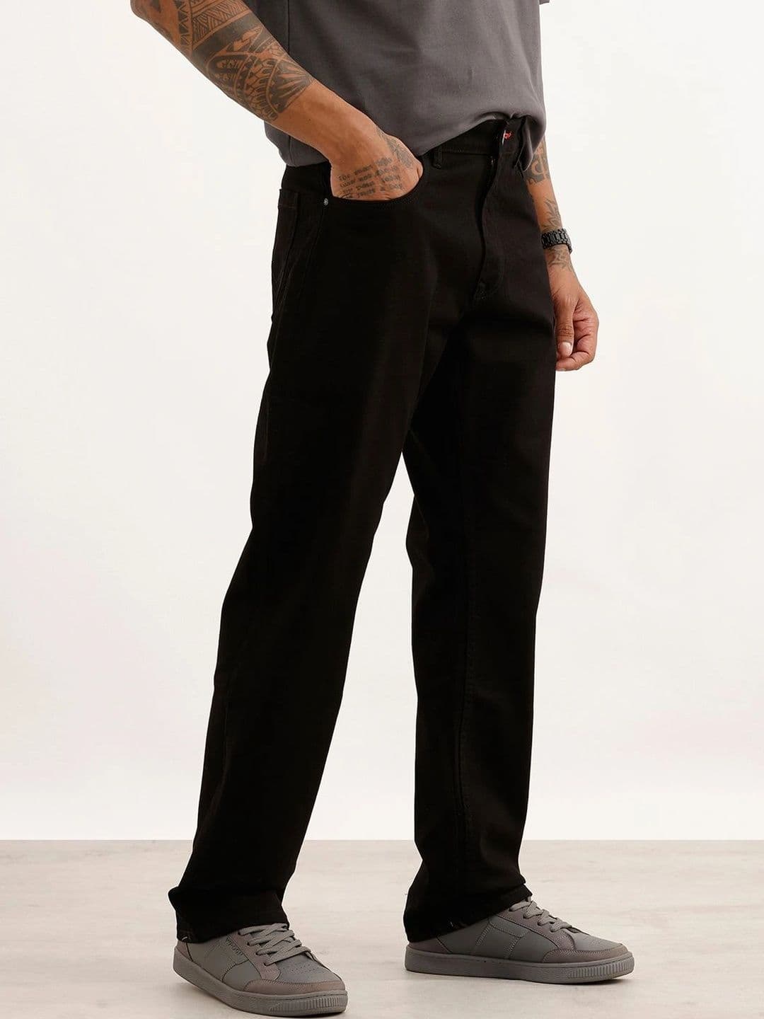 WROGN Men Anti Relaxed Fit High-Rise Stretchable Jeans thumbnail 3