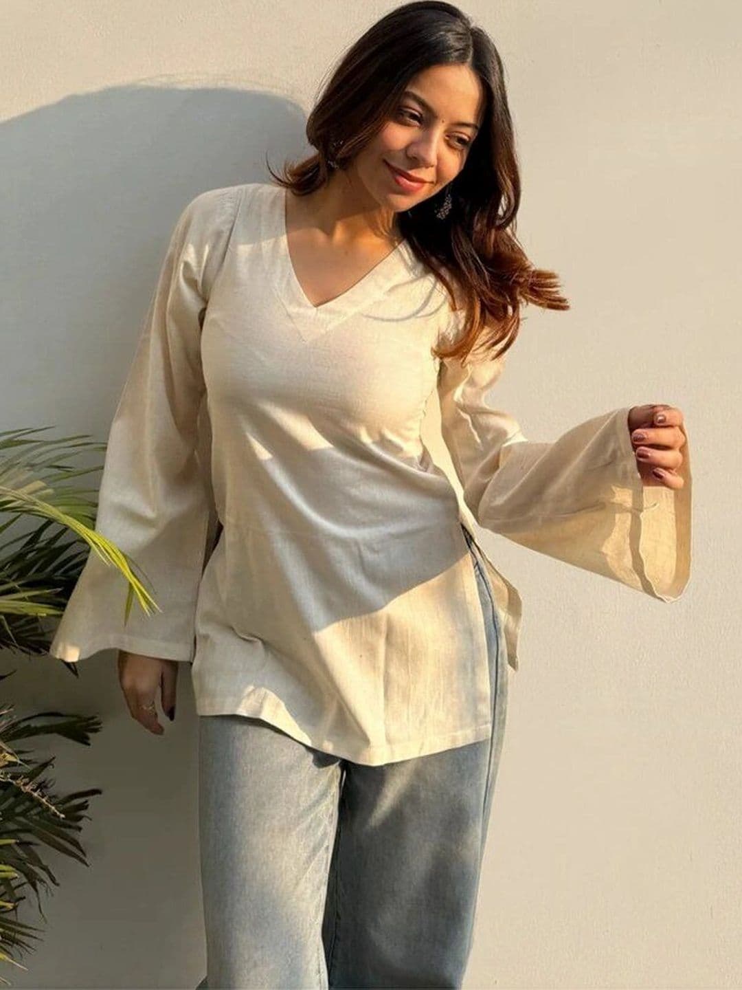 Sangria Women Flared Sleeves Kurta - view 1