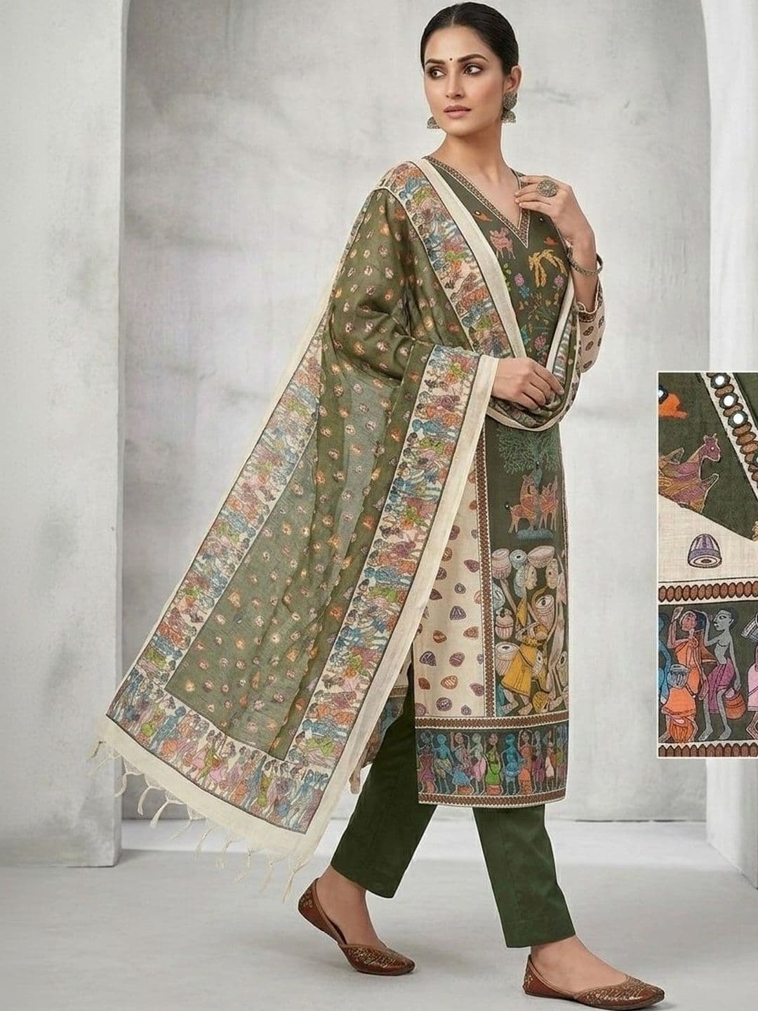 WaCraz Printed Pure Cotton Semi-Stitched Dress Material thumbnail 7