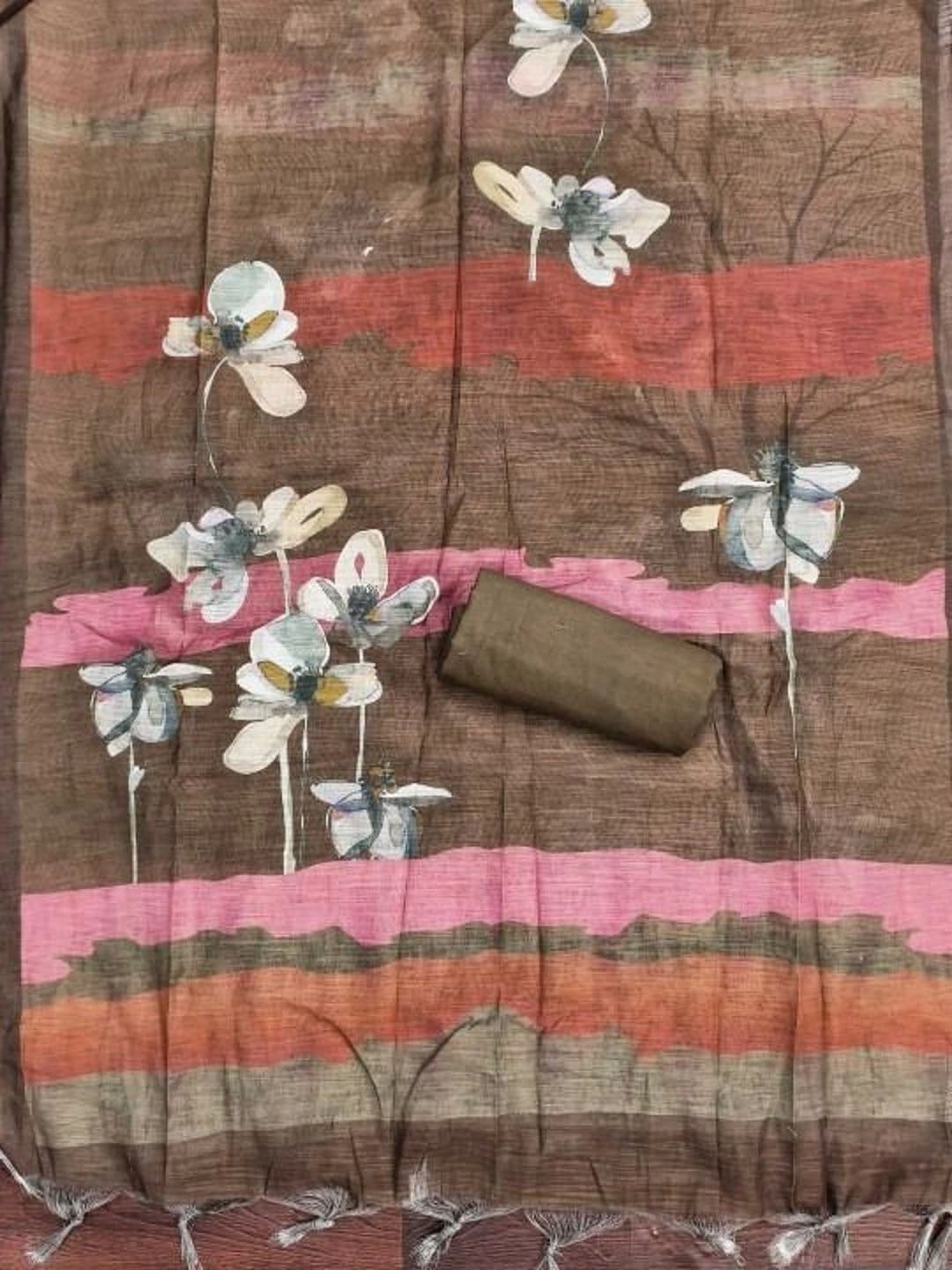 WaCraz Printed Pure Cotton Semi-Stitched Dress Material thumbnail 4