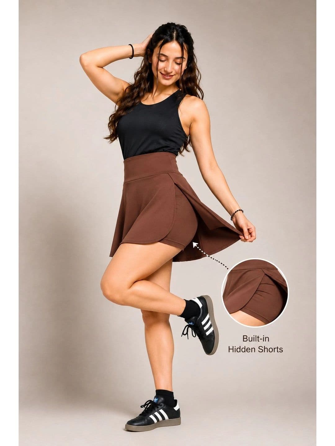 TEEFLIPS Women Side Slit Mini Flared Skirt thumbnail 4