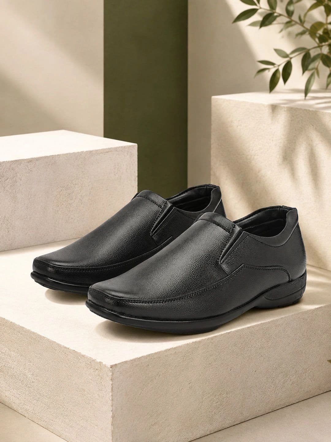 INVICTUS Men Textured Synthetic Leather Formal Slip-Ons thumbnail 5