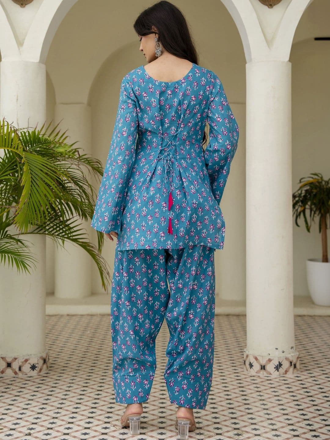 JEMCY Women Ethnic Motifs Printed Regular Pure Cotton Kurta with Patiala & With Dupatta thumbnail 2