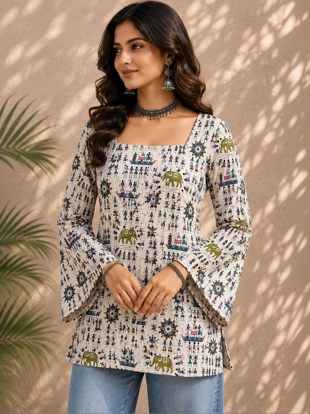 KALINI Women Ethnic Motifs Printed Bell Sleeves Indie Prints Kurta - view 1