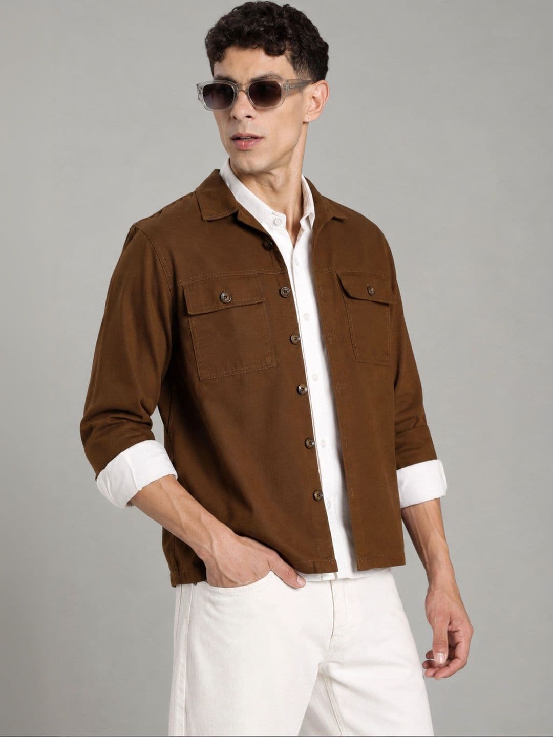 7TH LEGION Men Relaxed Fit Solid Casual Shirt thumbnail 4