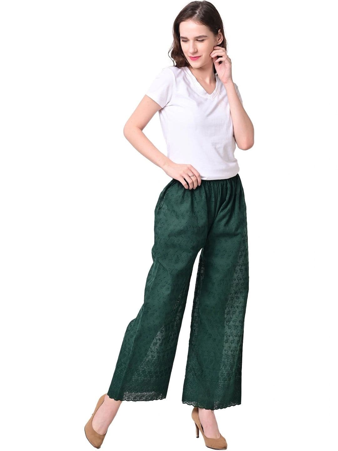 Letz Dezine Women Floral Embroidered Ethnic Palazzos - view 1