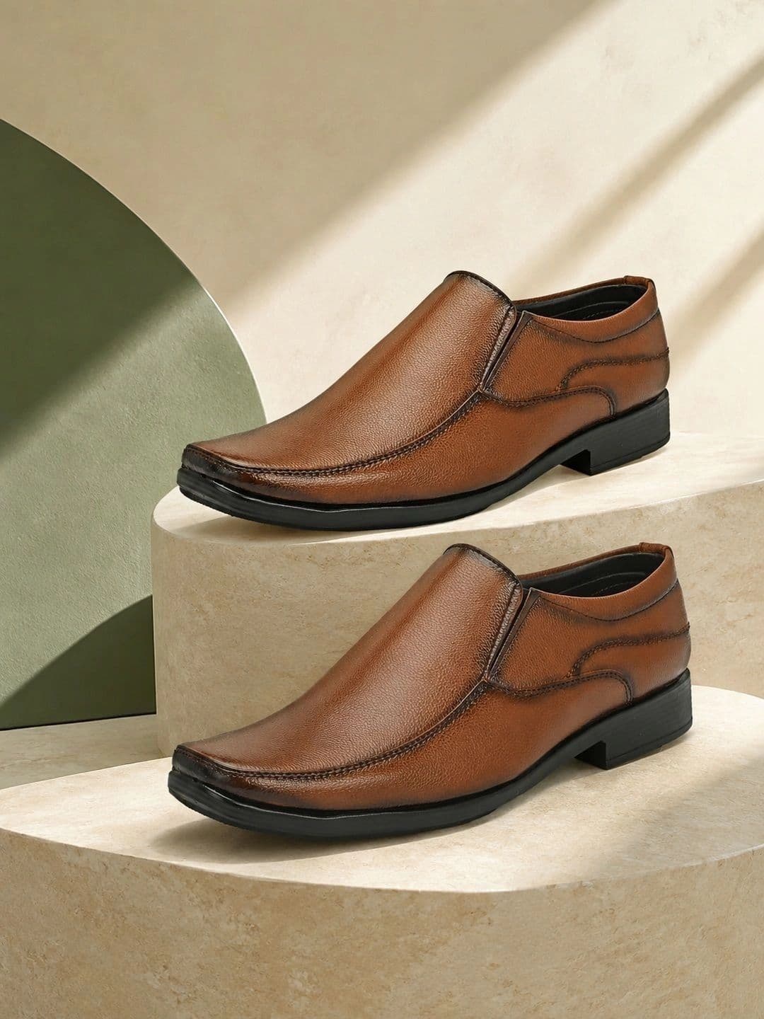INVICTUS Men Textured Synthetic Leather Formal Slip-Ons thumbnail 6