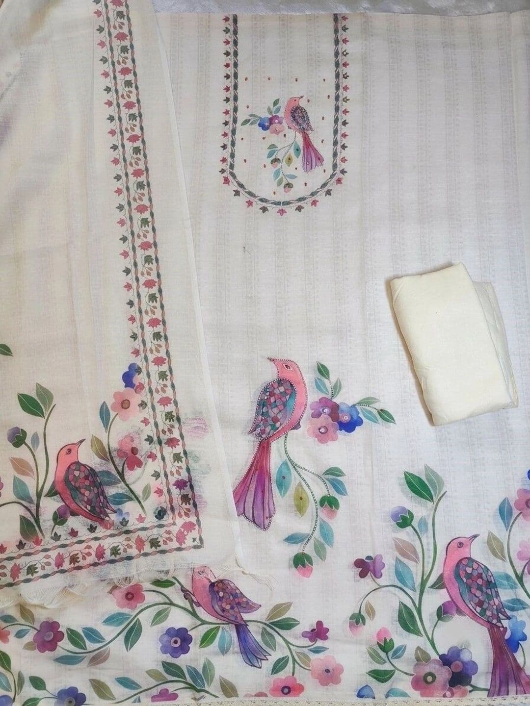 WaCraz Printed Linen Semi-Stitched Dress Material thumbnail 6