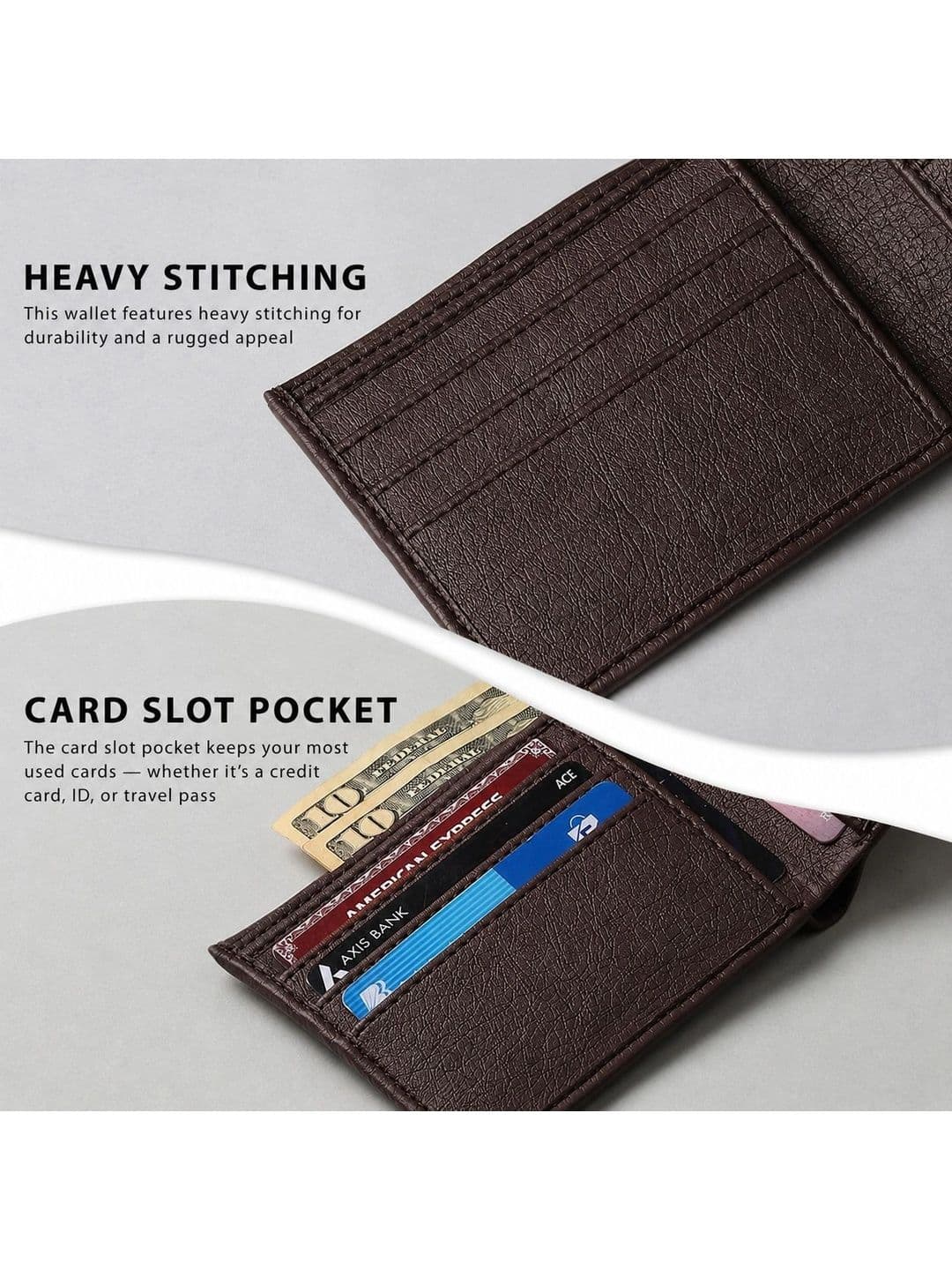 VEMILIO Men Textured PU Two Fold Wallet thumbnail 3