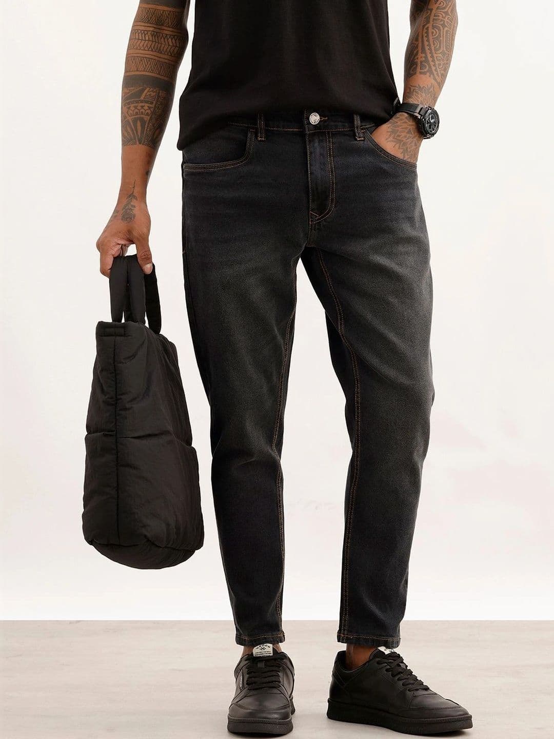 WROGN Men Skinny Fit Mid-Rise Light Fade Stretchable Jeans - view 1