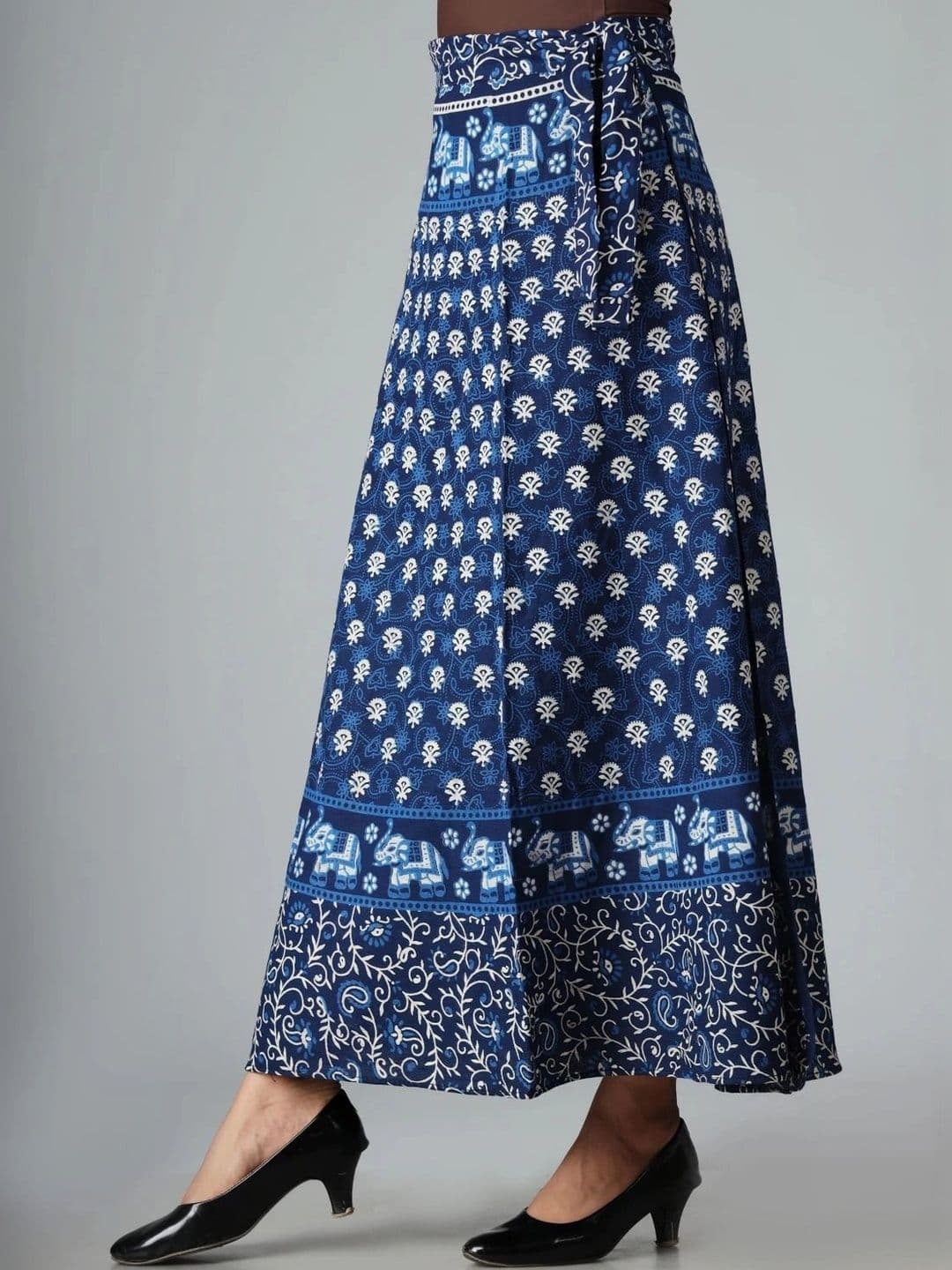 HIMCARE Women Cotton Cambric Paisley Maxi Wrap Skirt thumbnail 2