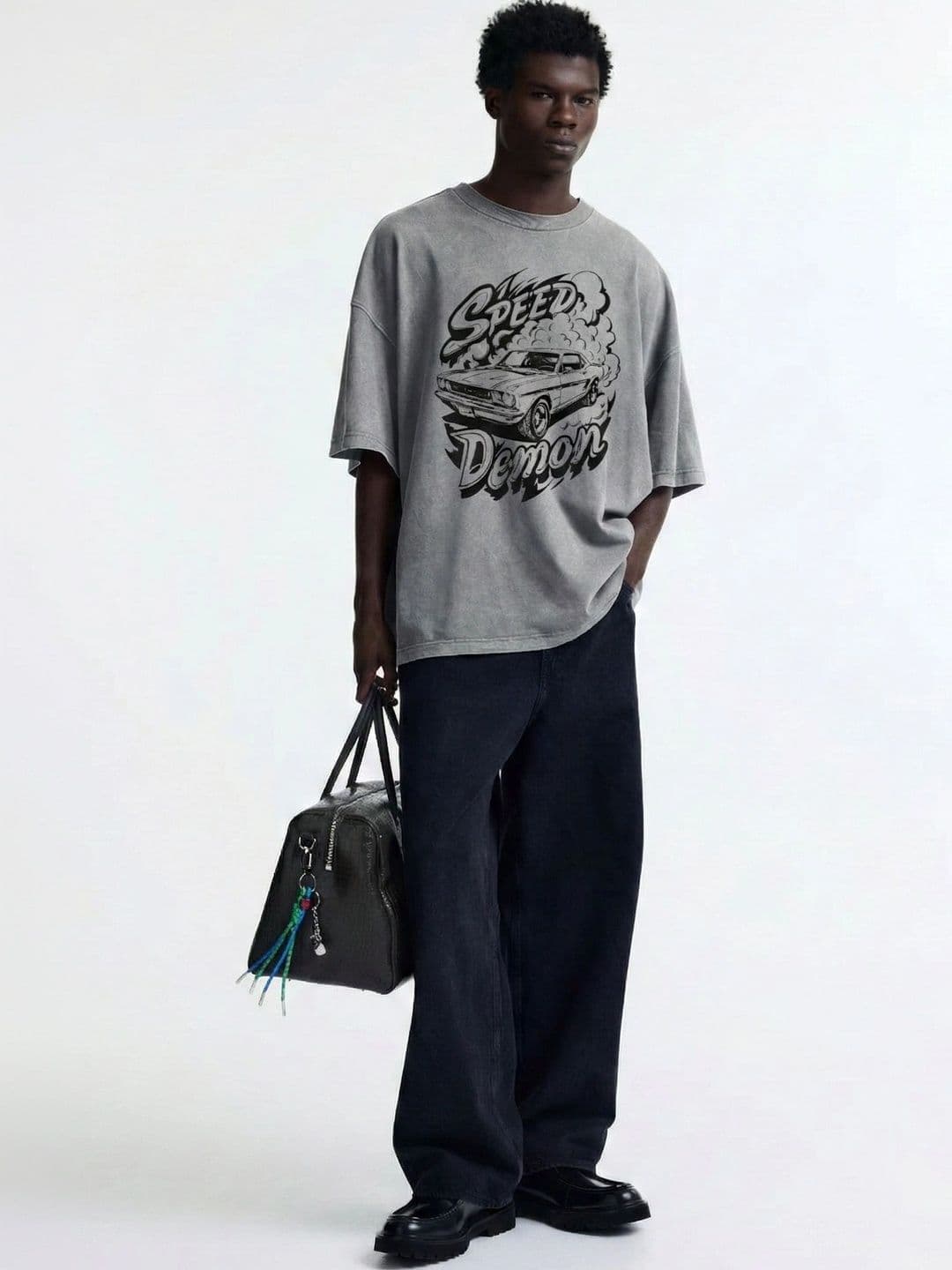BAESD Men Printed Drop-Shoulder Sleeves T-shirt thumbnail 4