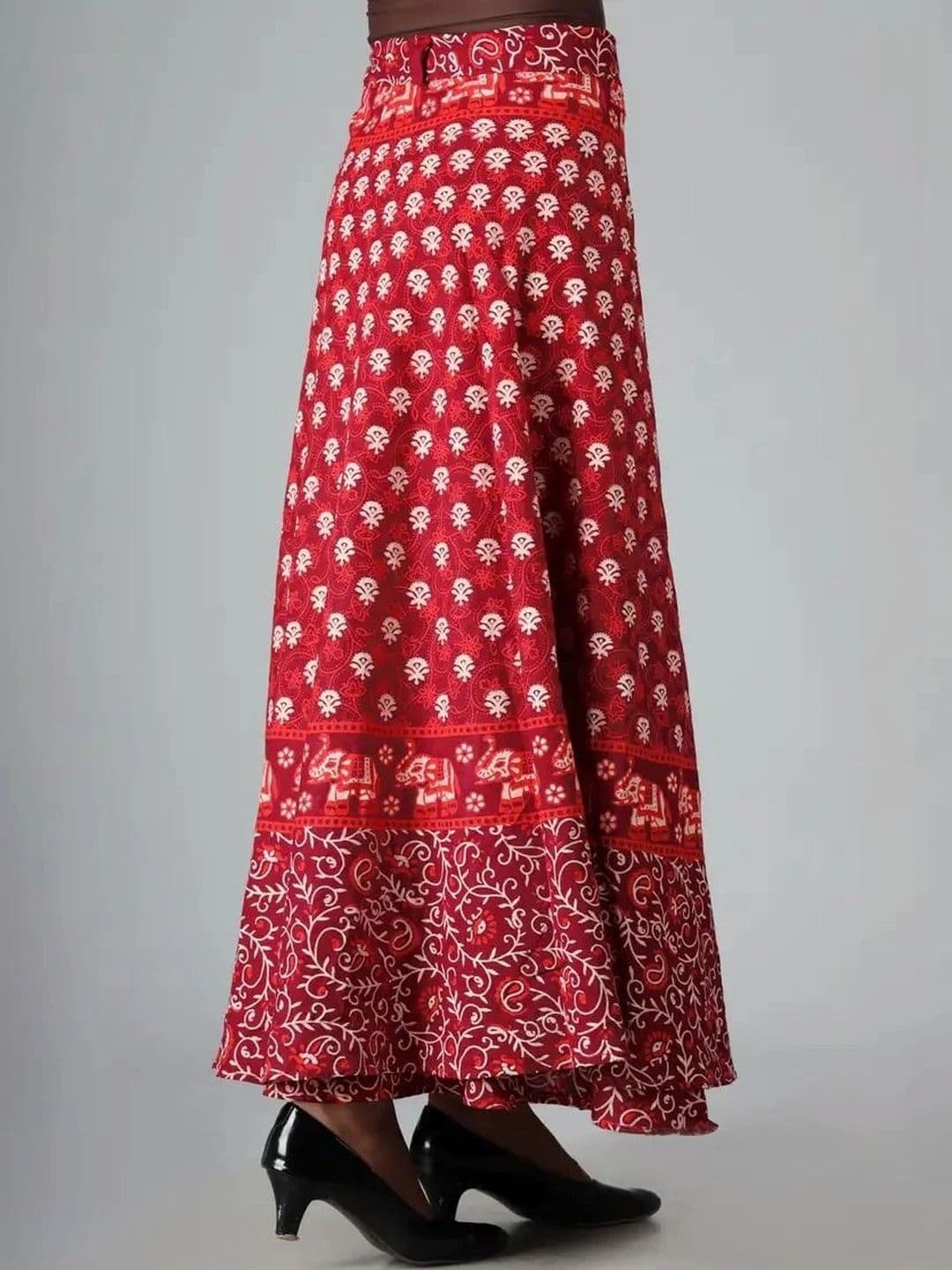 HIMCARE Women Cotton Cambric Floral Maxi Wrap Skirt thumbnail 4