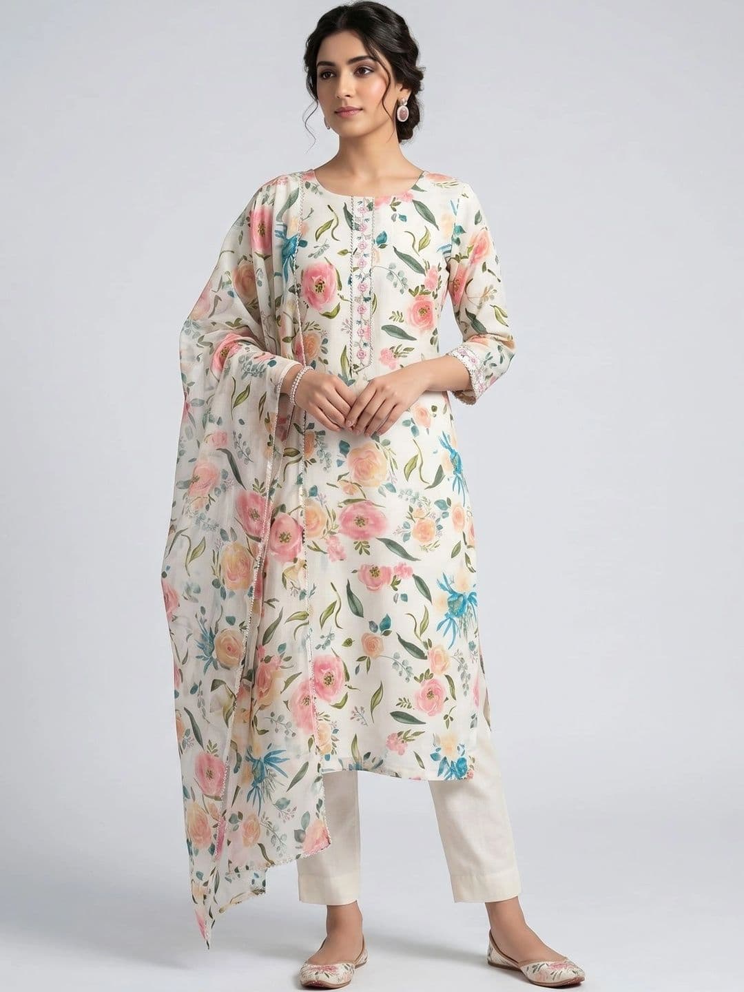 Peshe Printed Unstitched Dress Material - view 1