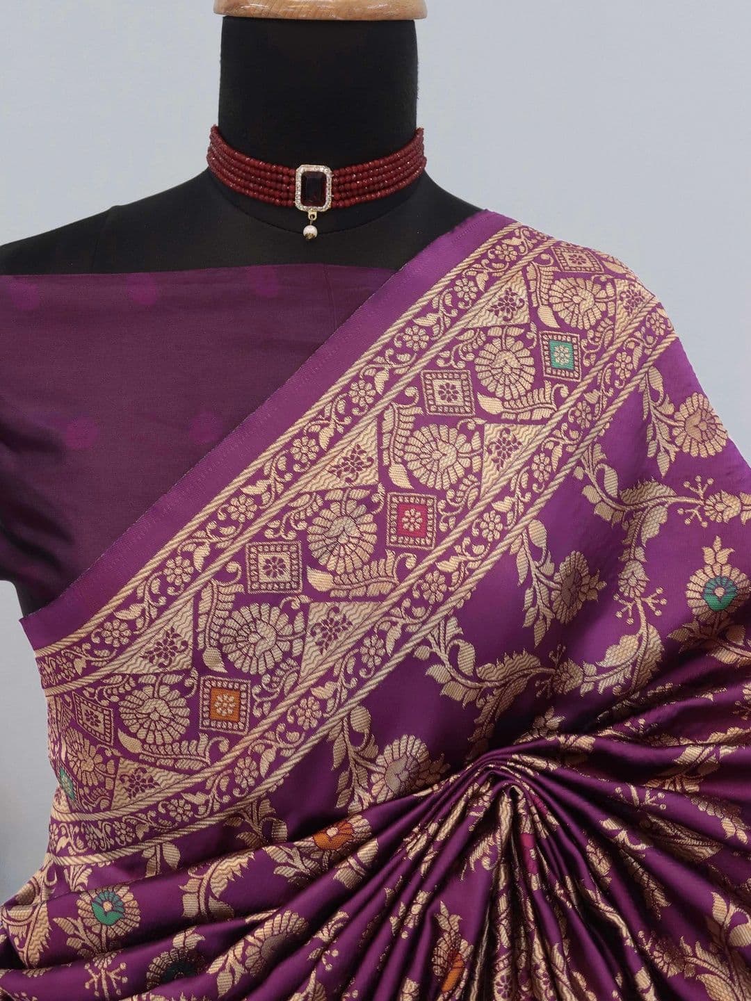 Peachmode Woven Design Zari Art Silk Handloom Banarasi Saree thumbnail 5