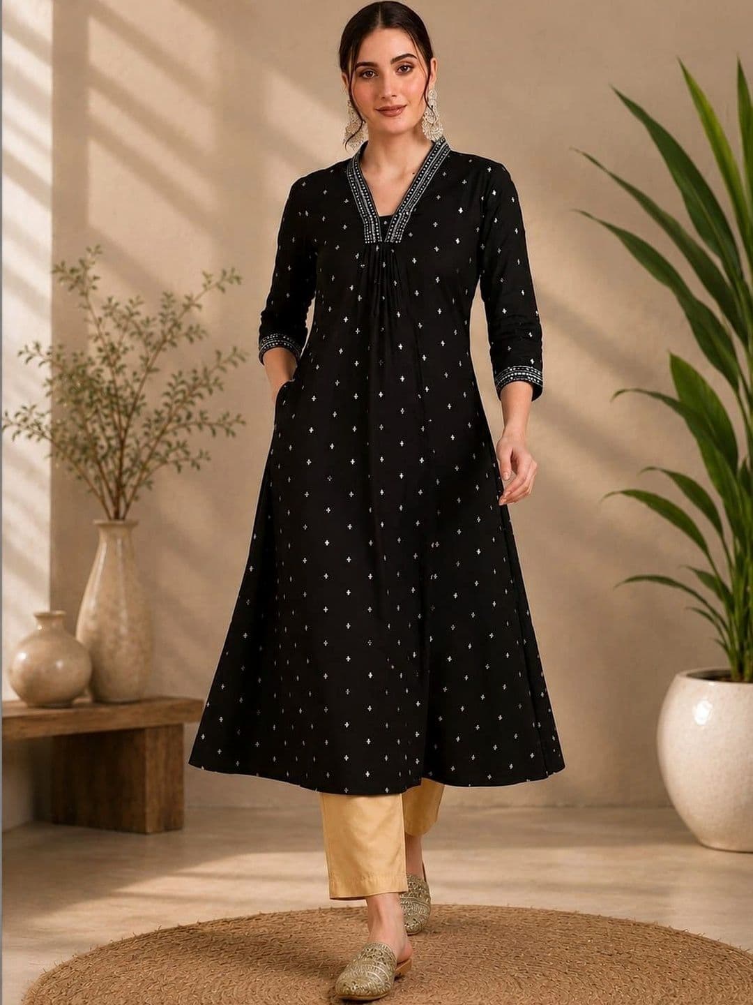 KRF FAB Women Ethnic Motifs Embroidered Thread Work Kurta thumbnail 5