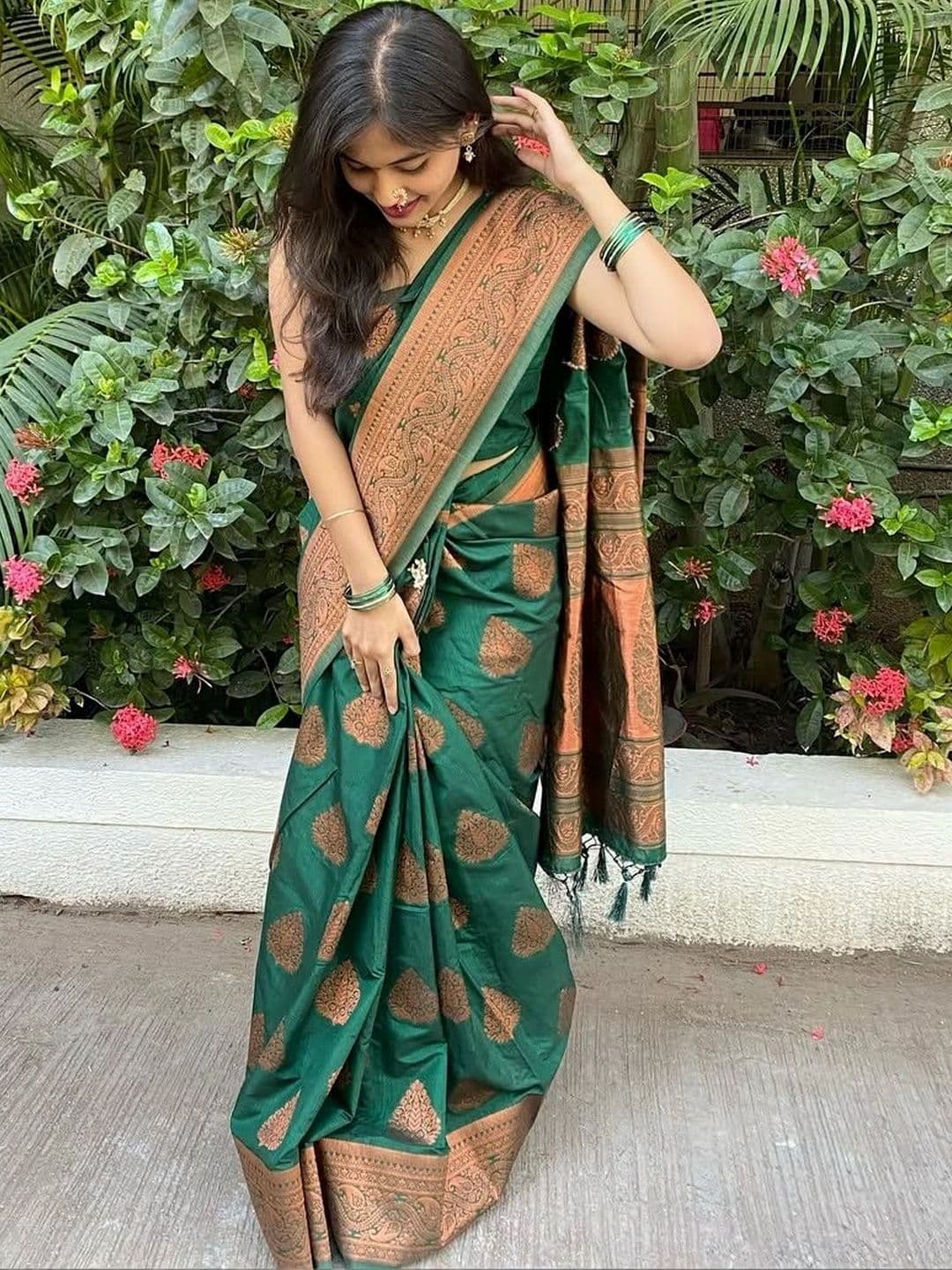 revika Woven Design Zari Art Silk Designer Kanjeevaram Saree thumbnail 2