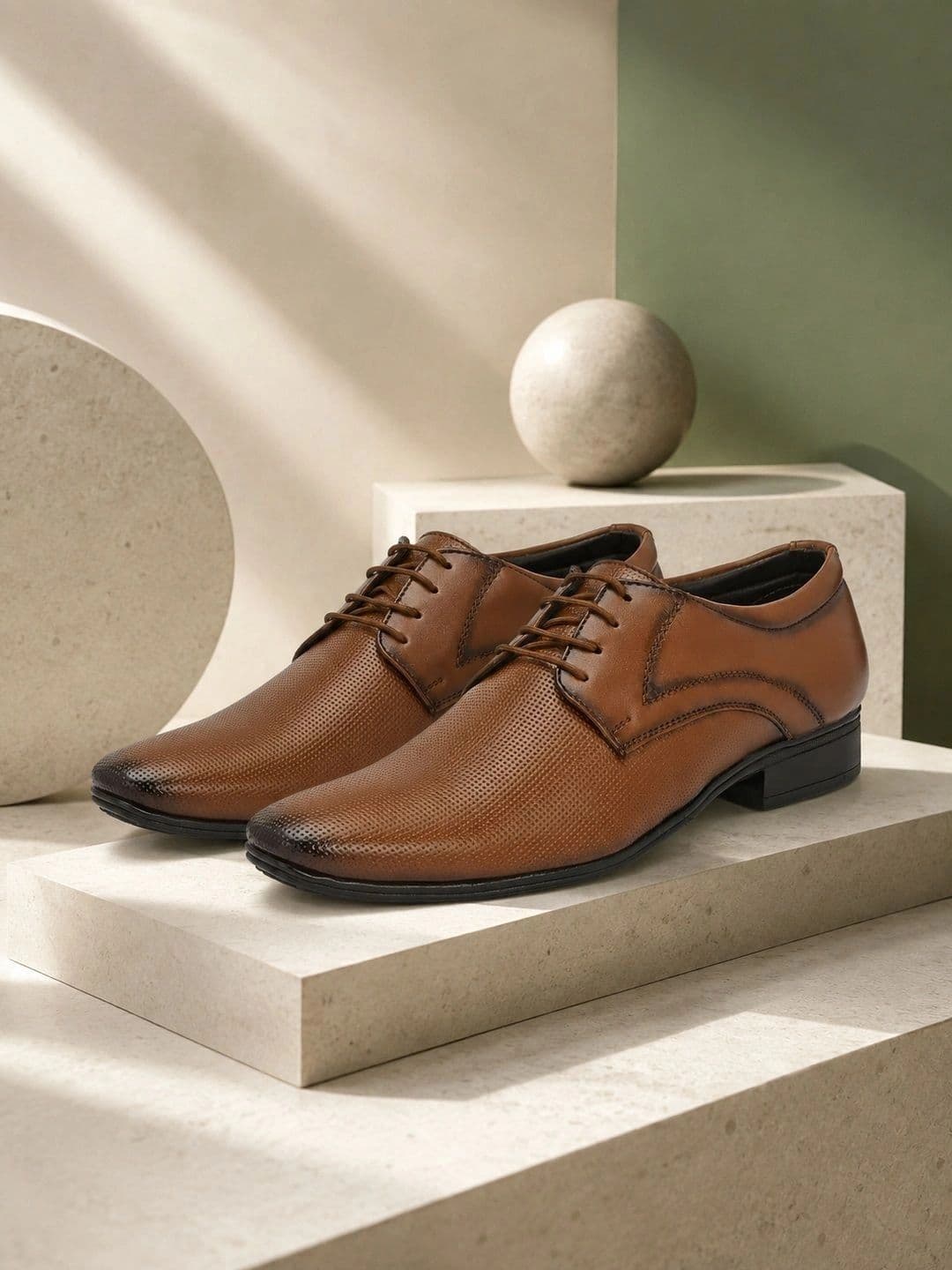 INVICTUS Men Textured Synthetic Leather Formal Derbys thumbnail 2