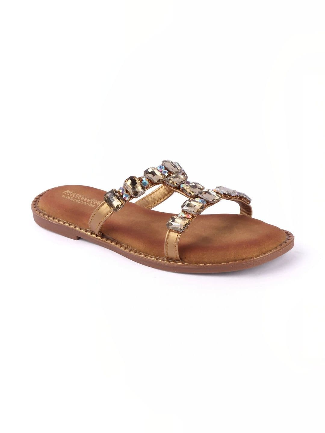 madam glorious Women Embellished Party Open Toe Flats thumbnail 3