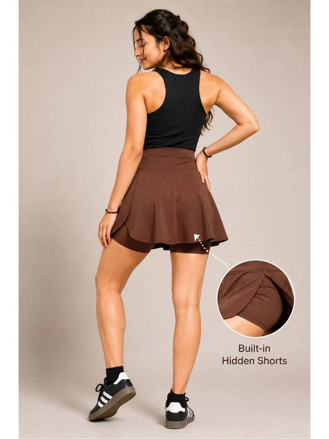 TEEFLIPS Women Side Slit Mini Flared Skirt thumbnail 3