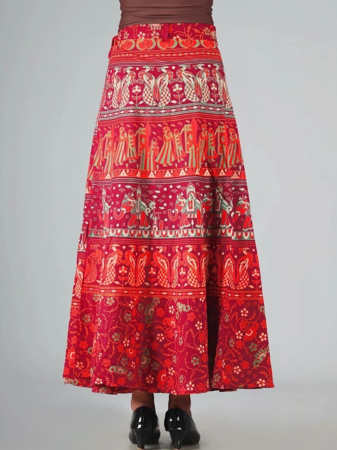 HIMCARE Women Cotton Cambric Floral Maxi Wrap Skirt thumbnail 2